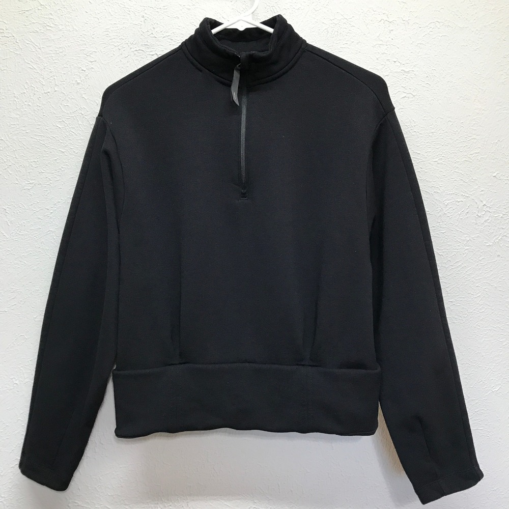 Athleta Pullover Women Small Black Quarter-Zip Mock Neck 427880-00